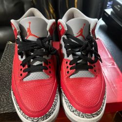 Red Cement Jordan 3s Sz 10.5
