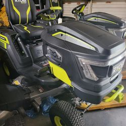 RYOBI
80V HP Brushless 42 in. Battery Electric Cordless Riding Lawn
Tractor with (
2*0Ah Batteries and Charger