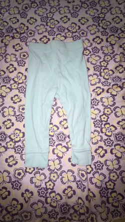 Baby Leggings Light Blue Ribbed Cuff