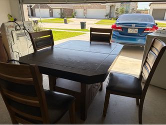 Mollai Collection Counter Height Extendable Dining Table Set – 4 Chairs