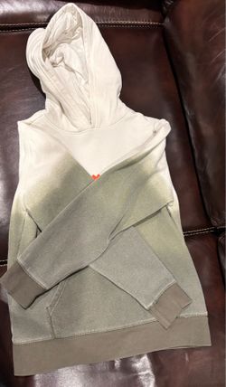 Cream And Green Champion Hoodie With Red Logo