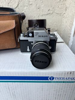 Nikon F 35mm Film Camera with Nikkor Lens and Leather Case