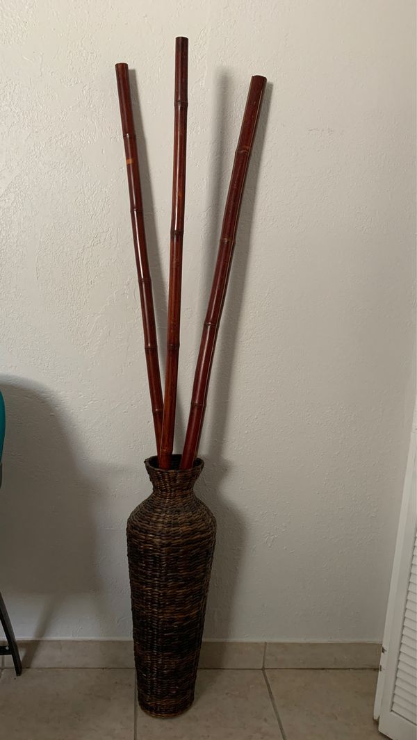 Vase and bamboo sticks ! for Sale in Miami, FL OfferUp