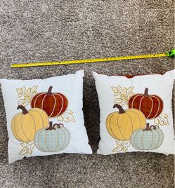 Pumpkin throw pillows