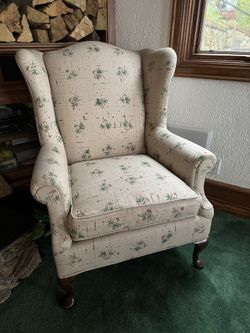 Vintage Queen Anne style Custom Wingback Chair
