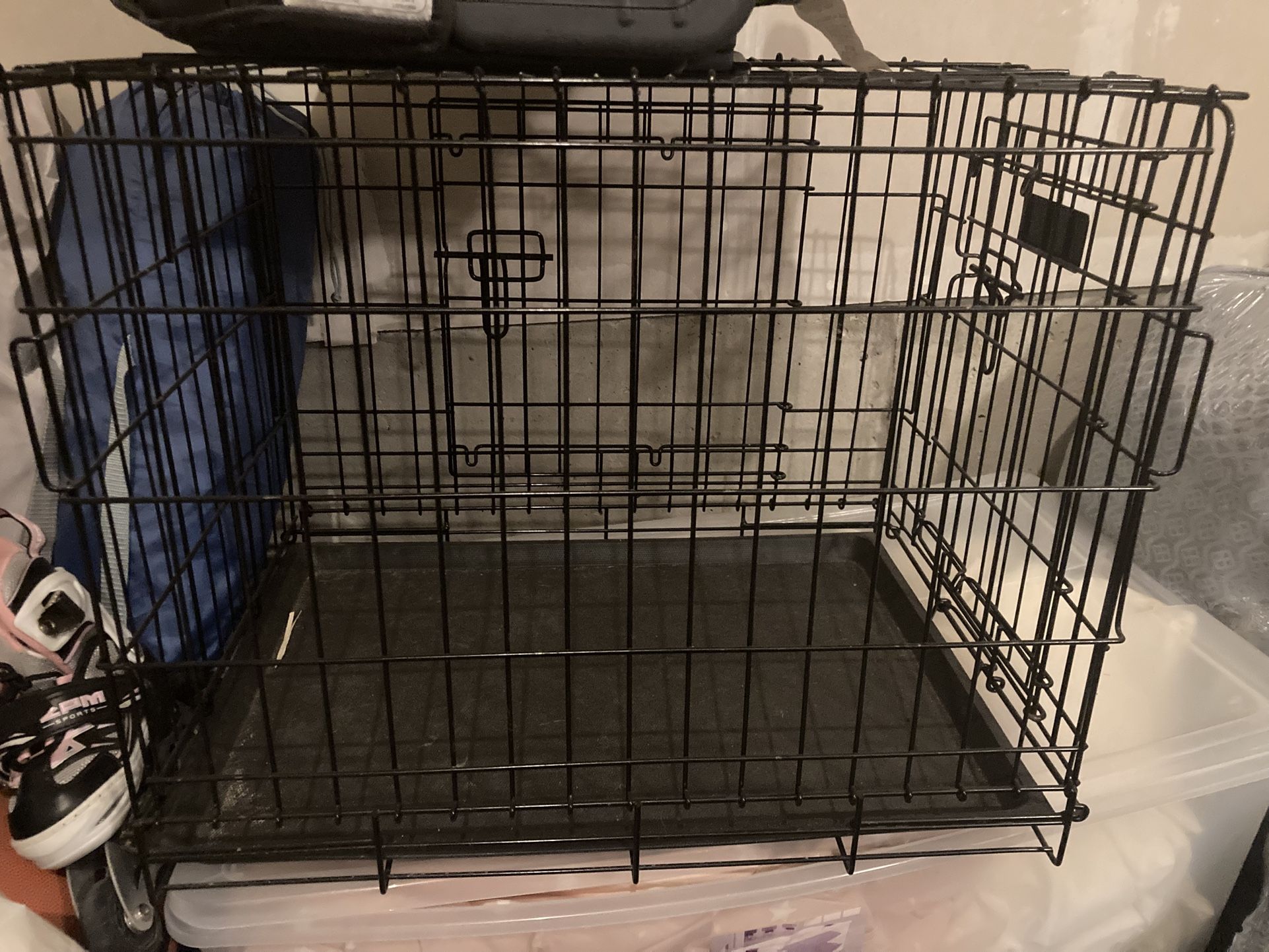 Small Black Metal Dog Crate