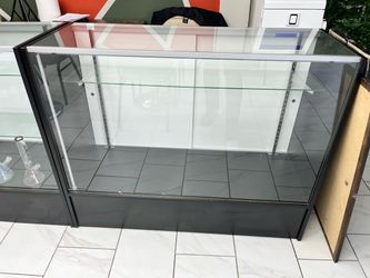 Glass Display Case with Sliding Doors