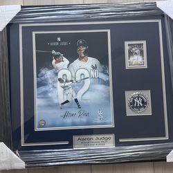 Aaron Judge Autographed Signed Yankees Home Run Record Collage Frame