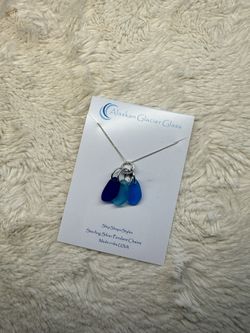 Alaska Glacier Glass Sea Glass Necklace 