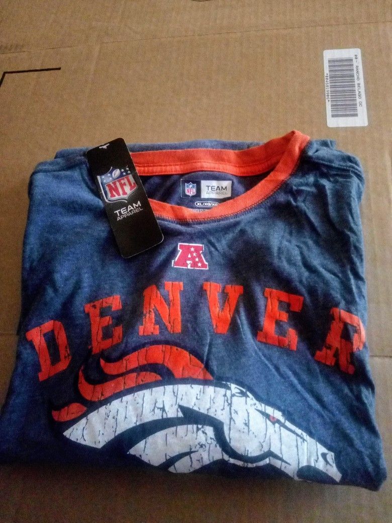 DENVER BRONCOS SHIRT LONG SLEEVE SIZE XL ADULT