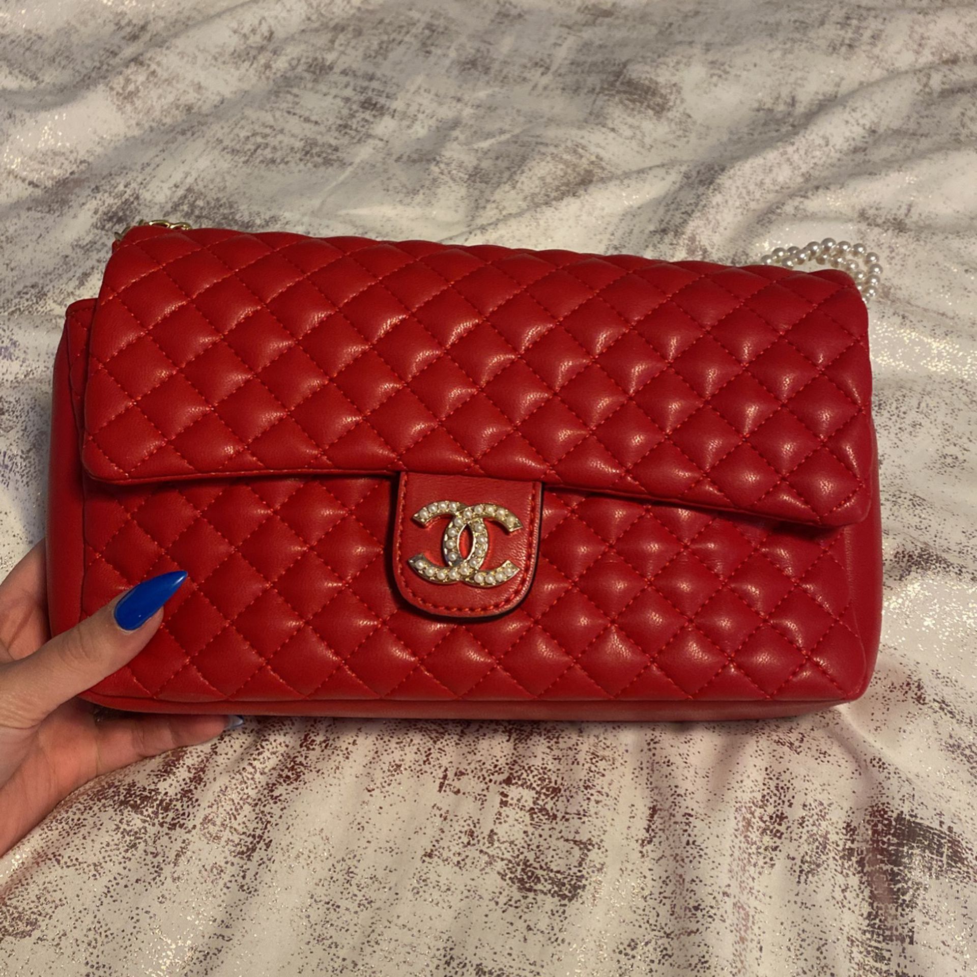 Red C H A N E L Luxury Bag With Pearls for Sale in Miramar, FL - OfferUp