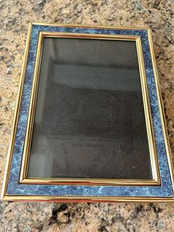 Blue Marble and Gold Picture Frame