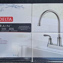 Delta Lorain Stainless Steel Kitchen Faucet Two Handle 21715LF-SS