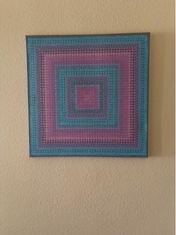 Signed Abstract Geometric Canvas Art