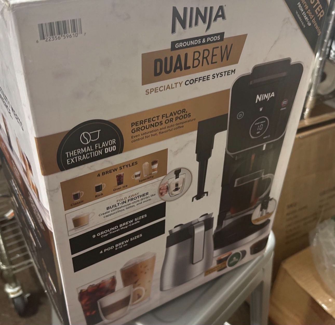 Ninja DualBrew Specialty Coffee System with Fold-Away Frother, CFP355A 