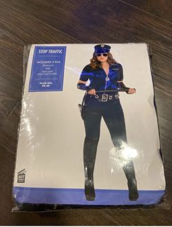 Women's Suit Yourselt Stop Traffic Police Cop Halloween Costume - 3 Pc, Size 4XL