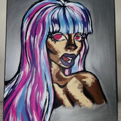 Colorful Hair! Acrylic Painting, 16x20 acrylic painting, Vibrant Art, Girly Art, Wall Decor! 