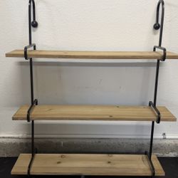 Black Metal Pipe 3-Tier Wall Shelf – Industrial Style