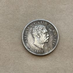 Coin 1/4 Dollar 1883 Kingdom Of Hawaii Kalakaua Is 