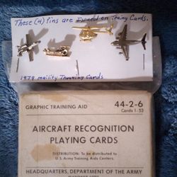 1979 Military Training Cards W/Hat Pins 