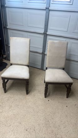 2 Fabric Dining Chairs (Great Upcycle Project!)