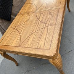 Wood Table And  6 Cheers 