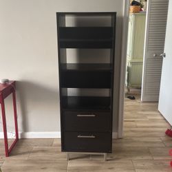 Two Drawers With Shelf’s Cabinet On Metal Legs