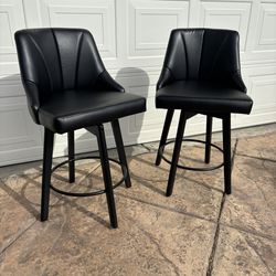 2 New Black Swivel 26” Bar Stools