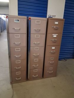 Tall Metal Filing Cabinets – Set of 3 $100 each
