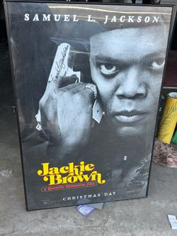 Vintage Jackie Brown Movie Poster - Hand Signed by Samuel L. Jackson