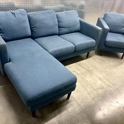 Free Delivery- Sectional Couch and Arm Chair