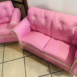 Gorgeous Pink Children Sofa Couch And Arm Seat