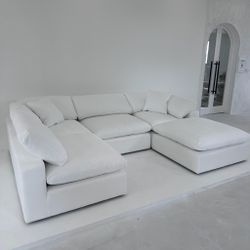 New White Sectional Cloud Couch Sofa 