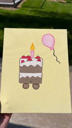 Jellycat birthday cake painting
