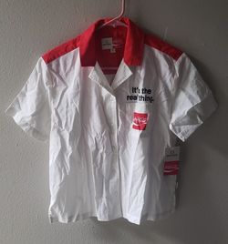 BRIXTON Retro Vtg Style Classic Coca Cola Camp Shirt Cotton Blend Women's Size Small