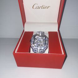 Cartier Santos 41mm Diamond Watch