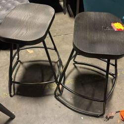 🔥 final sale🔥Height Barstools, Set of 2 Bar Stools Breakfast Bar Chairs Wooden Seat with Metal Footrest for Kitchen Party Room Living Room Dining Ro
