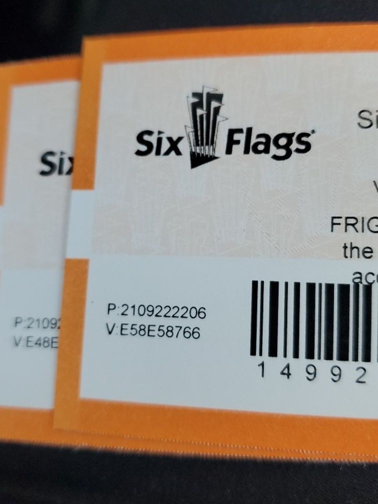 2 Six Flags Magic Mountain Fright Fest Tickets 