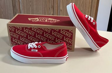 Vans, red sneakers, youth size one