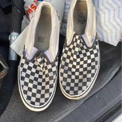 Checkerboard Vans White Size 11.5 For Men