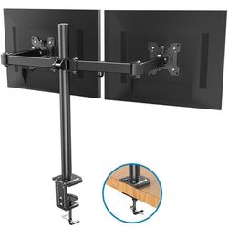HUANUO Dual Monitor Mount for 2 Monitors up to 30 inches, Heavy Duty Dual Monitor Stand Holds up to 22 lbs, Dual Monitor Arm with Height Adjustable