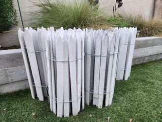 Rolled wood picket garden fencing