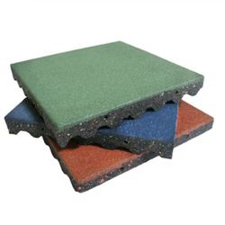 10 Rubber-Cal Eco-Safety Interlocking Rubber Tiles 19.5” x 19.5” x 2.5” – Playground / Gym / Garage – Never Used