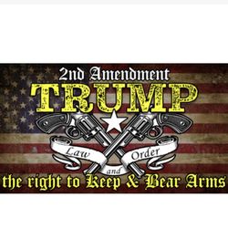 TRUMP 2ND AMENDMENT 17” X  12”MAGNETIC GARAGE BANNER CARS TRUCKS