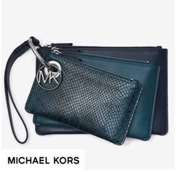 Final Sale NWT Michael Kors Leather Trio Wristlets