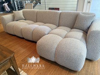 New Beautiful Boucle Sectional Couches 