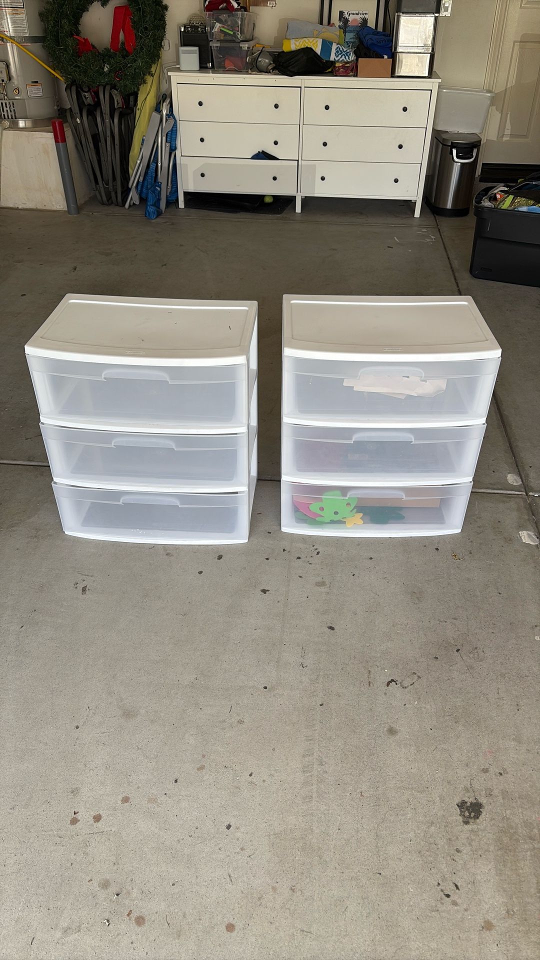  Three Drawer Storage Containers  (2)