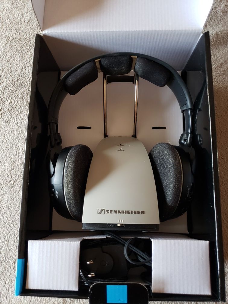 Sennheiser RS120 On-Ear Wireless RF Headphones w/Changing Cradle