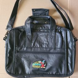 Disney Cast Member Embroidered 2000 Millenium Black Leather Bag 
