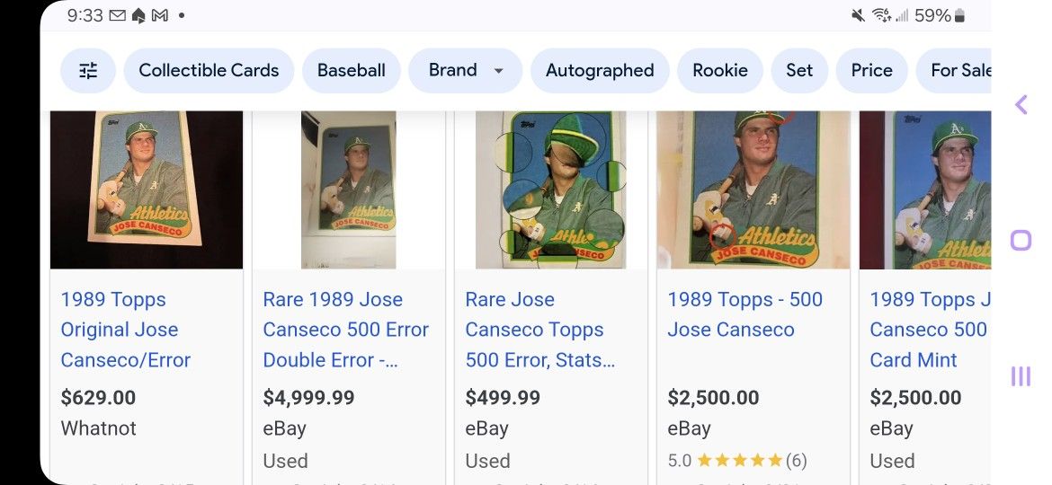 Rare Jose Canseco #500